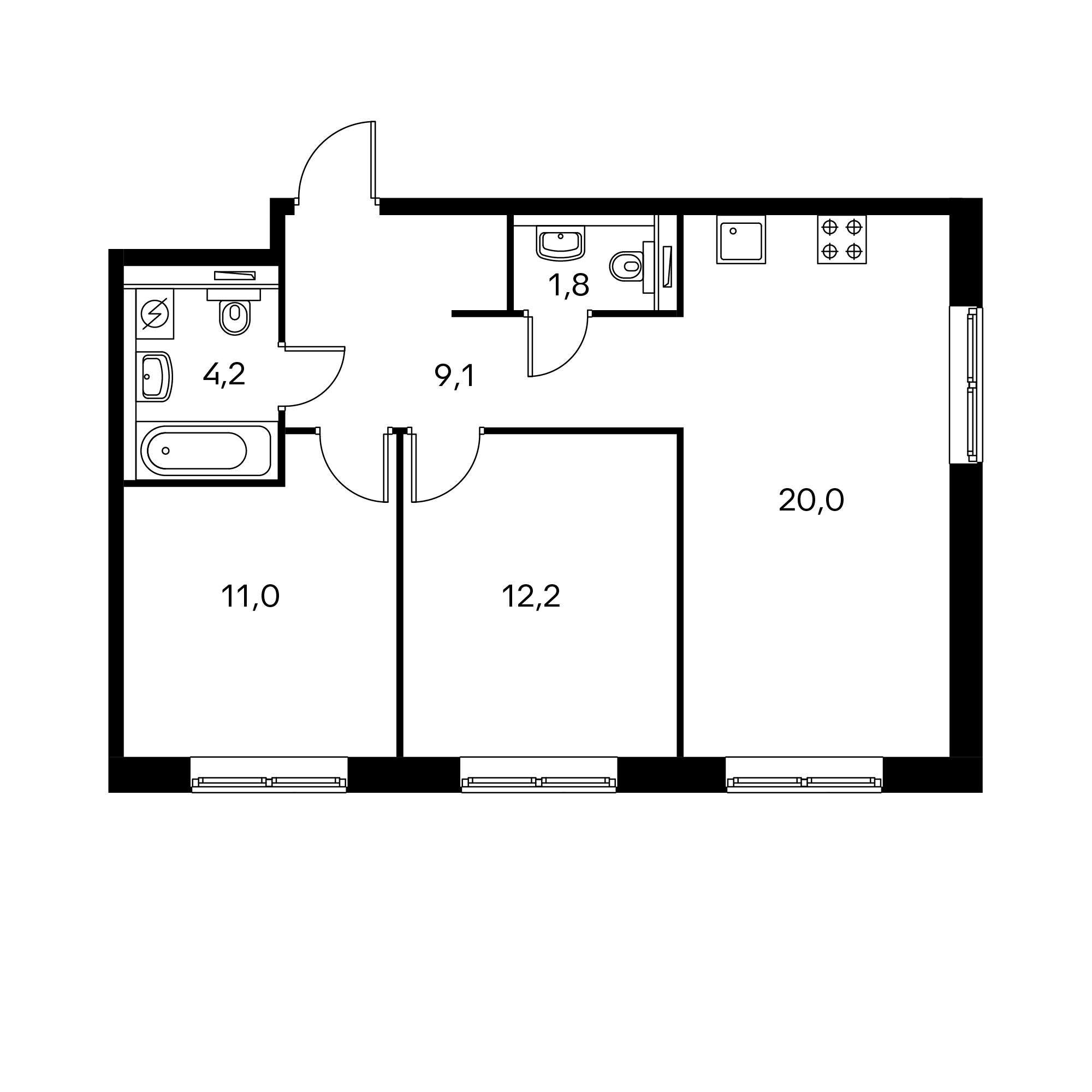 Планировка квартиры пик 2 комнаты