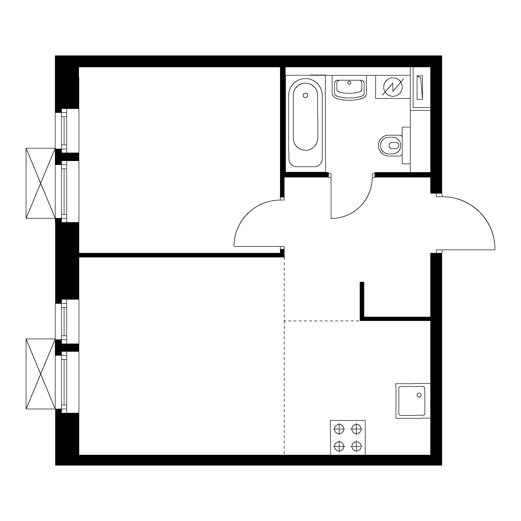 2-комнатная 39.3 м²